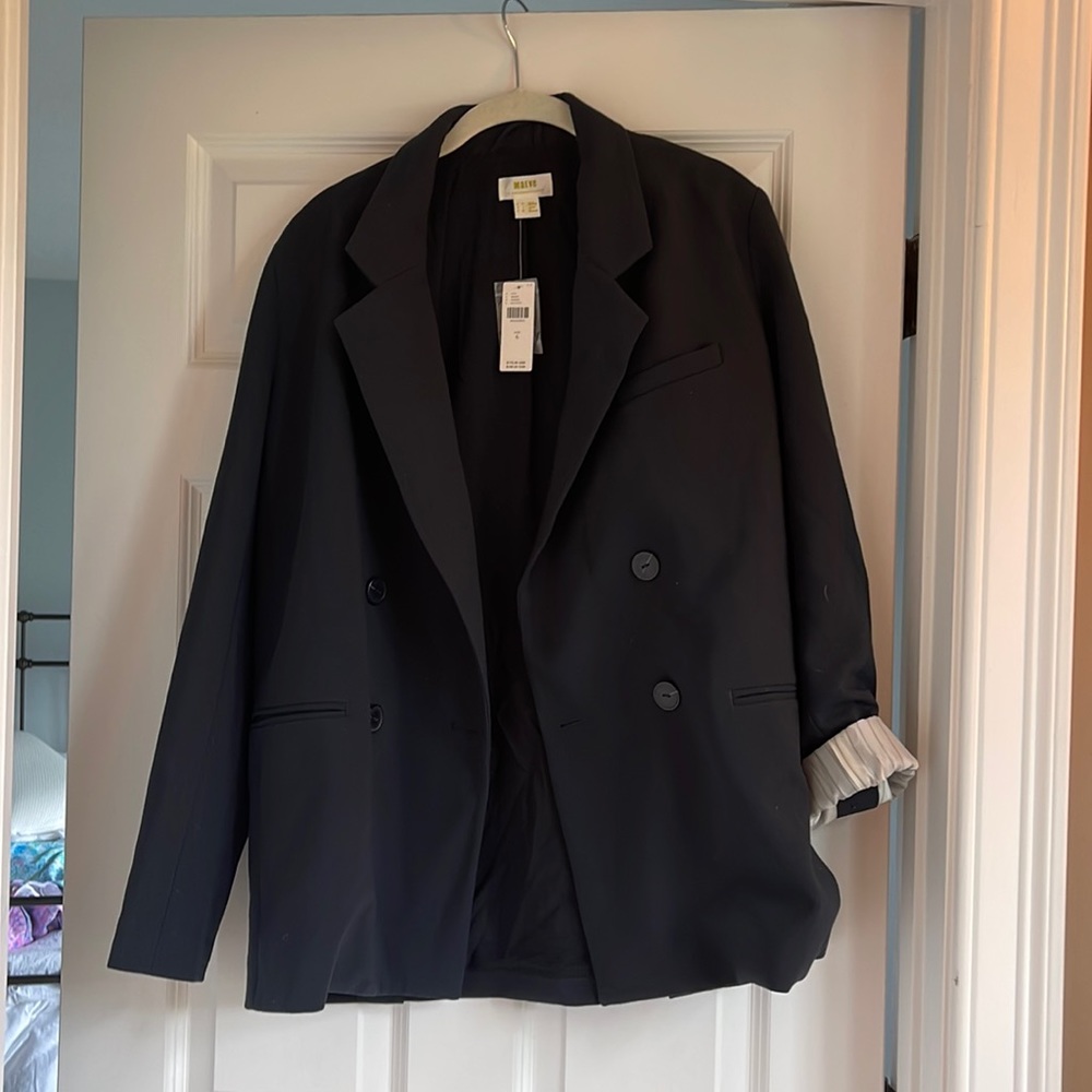 Anthropologie Maeve black oversized blazer
